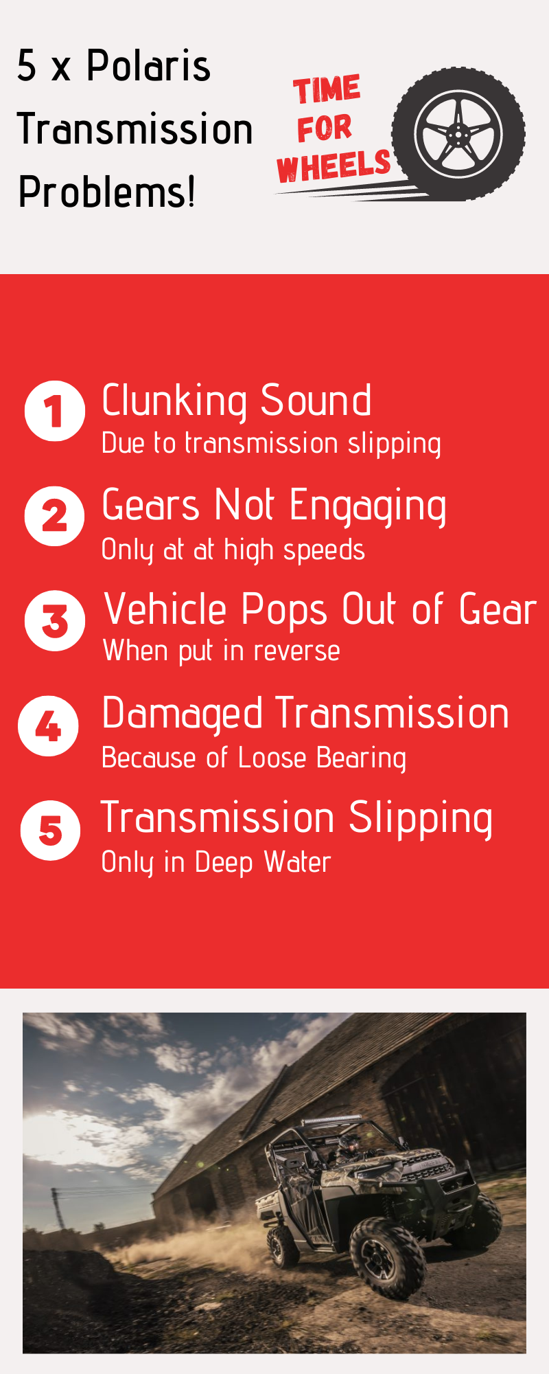 5 × Polaris Transmission Problems and how to Fix it!