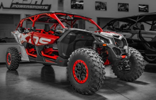 2026 Can-Am Maverick X3 MAX X ds TURBO RR with SMART-SHOX. Photograph shows the 2025 model.